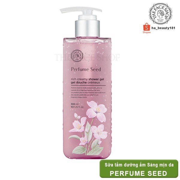 Sữa tắm dưỡng ẩm tốt trắng da thơm hương nước hoa hồng lưu hương lâu The Face Shop Perfume Seed Capsule Body Wash 300ml