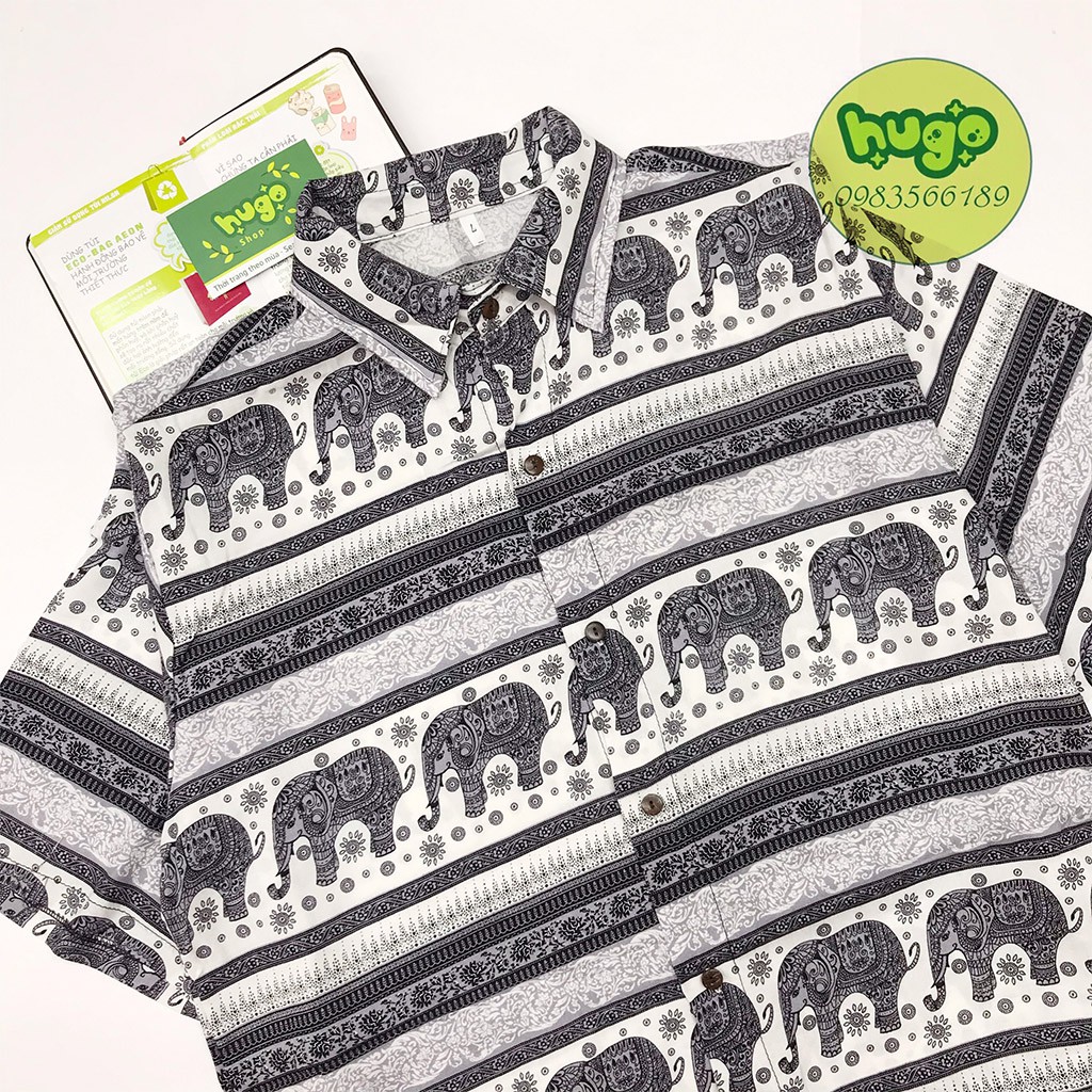 Áo thổ cẩm 🌈 Freeship 🌈 Áo sơ mi lanh thái hoạ tiết thổ cẩm phom to nhiều màu | BigBuy360 - bigbuy360.vn