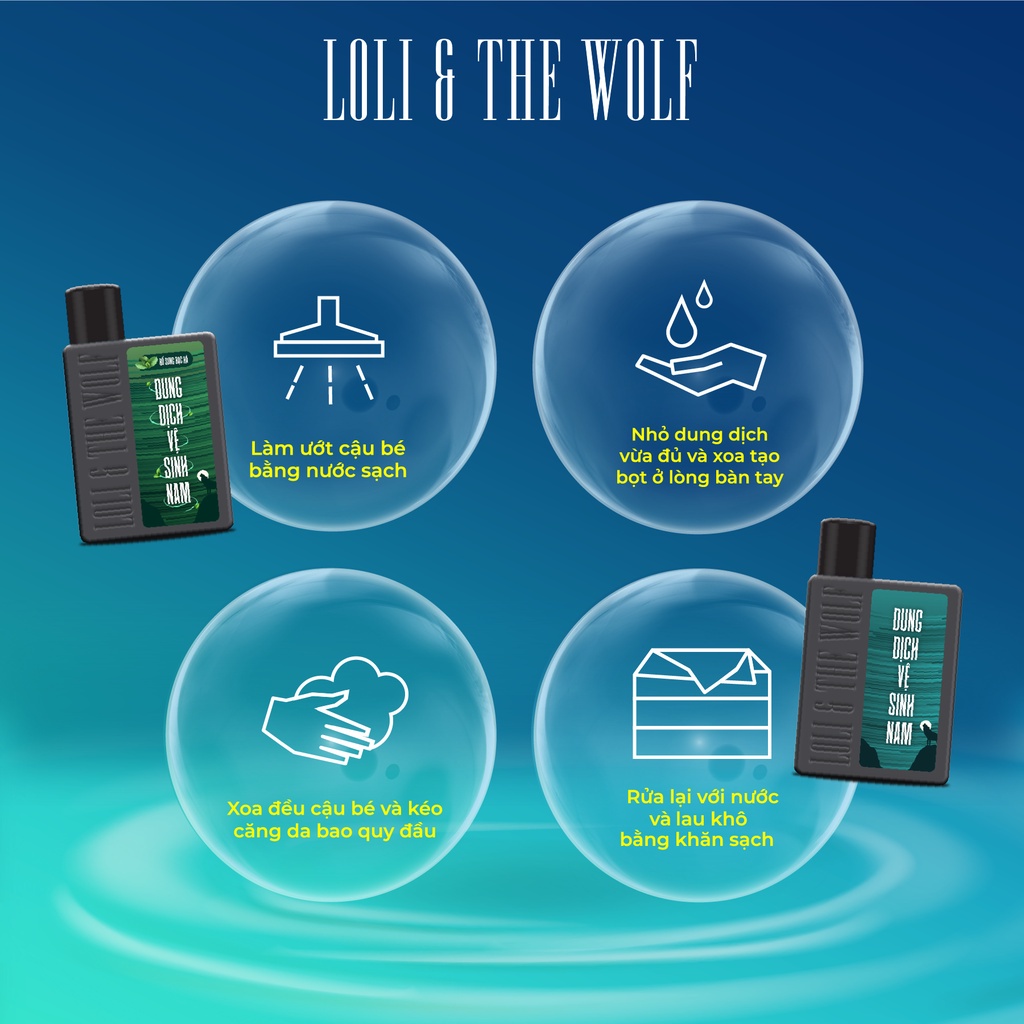 Dung dịch vệ sinh nam LOLI THE WOLF, khử mùi hôi và các bệnh nam khoa - 80ml
