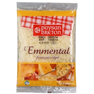 Pho mai bào sợi sẵn emmental hiệu paysan breton gói 70g/200g