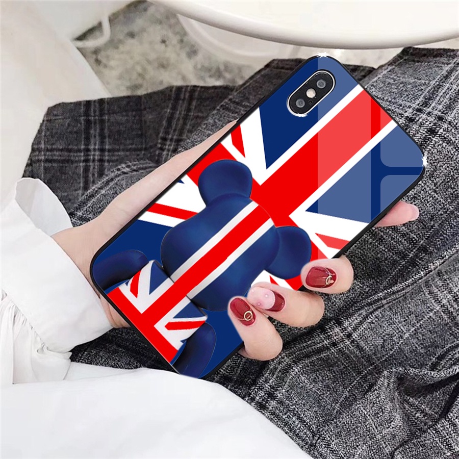 Ốp lưng iphone Bear Brick Kính tráng gương 13/promax/12/11/X/Xsmax/8/7Plus/7/6/6splus