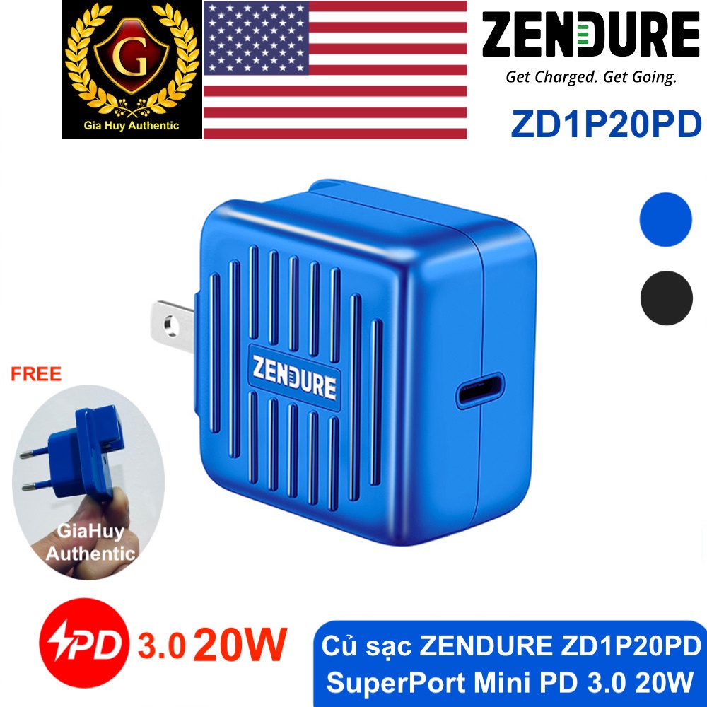 Củ sạc nhanh IP12 Series, IP13 Series, Note 9, S10, S9 ZENDURE ZD1P20PD S1 SuperPort Mini PD 3.0 20W