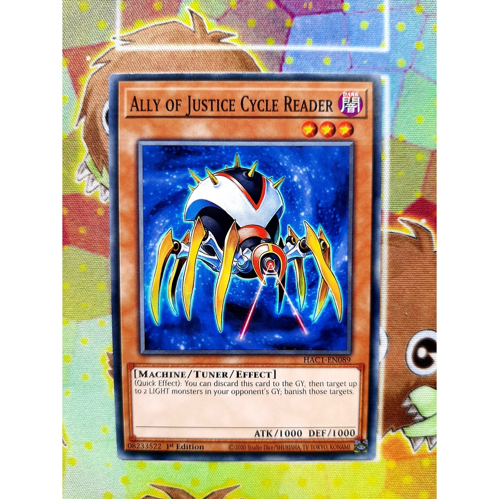 THẺ BÀI YUGIOH- Ally of Justice Cycle Reader - OP03-EN006 - Super Rare