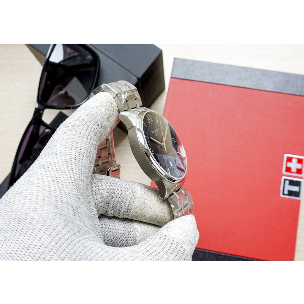 Đồng hồ Nam chính hãng Tissot 1853 Chemin Powermatic T099.407.11.048.00 Size 42,Mặt xanh,Lịch-Máy cơ-Dây kim loại