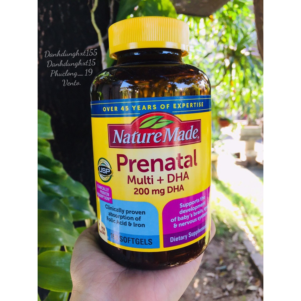 Vitamin tổng hợp cho bà bầu Nature Made Prenatal Multi+ DHA 150viên