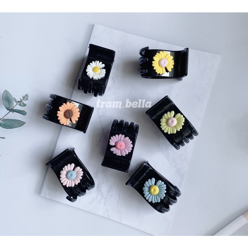 Kẹp tóc càng cua 5 răng hoa cúc kẹp tóc hoa cúc