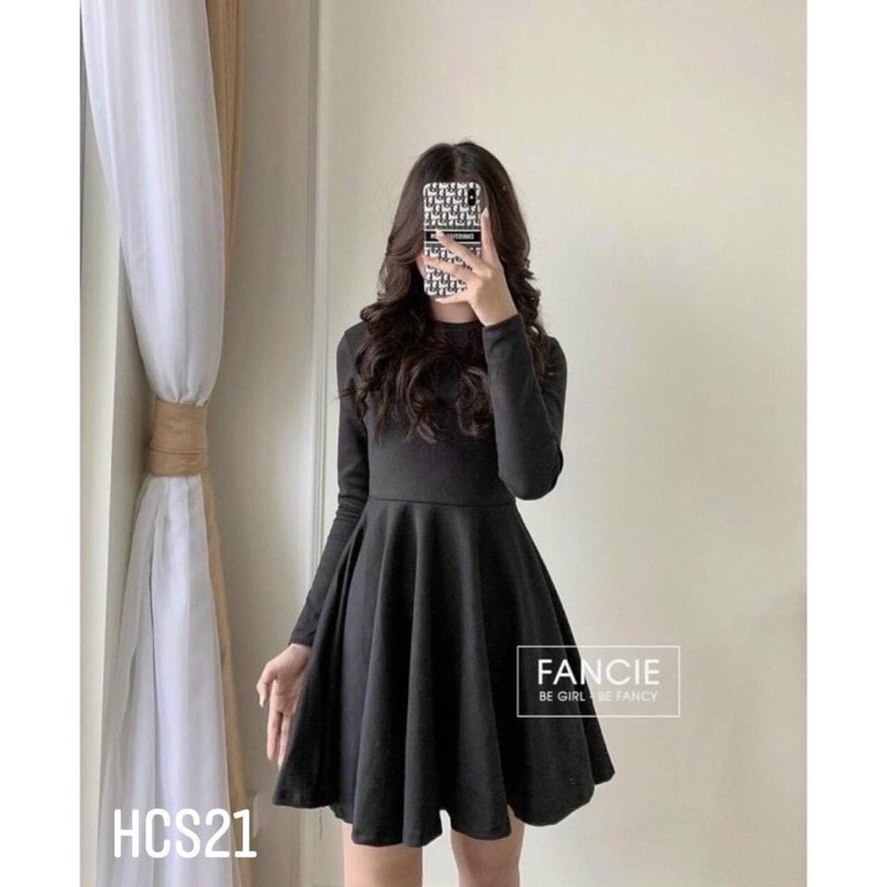 Đầm xoè thun gân chính phẩm