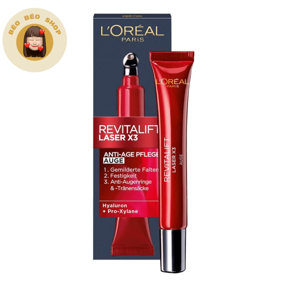 Kem Dưỡng Mắt Loreal Revitalift Laser X3 Augen