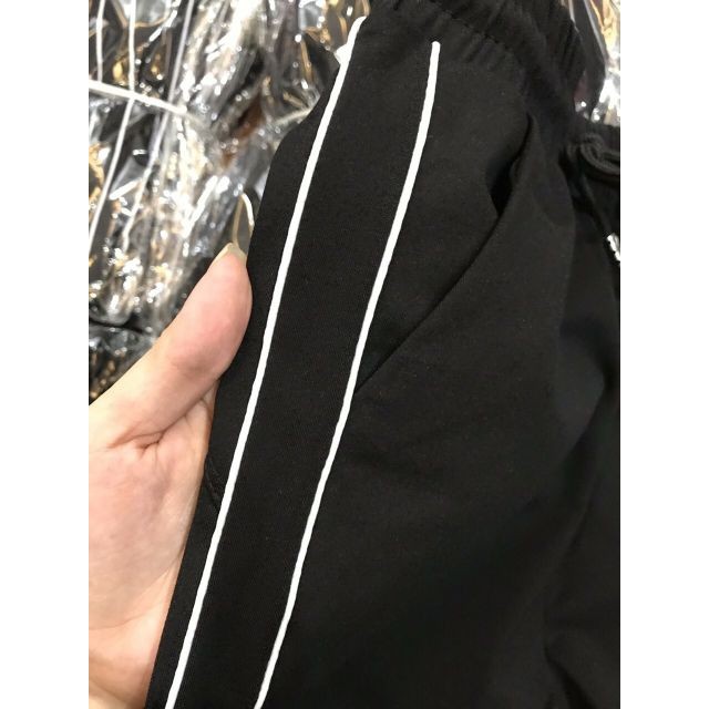 ❤️ GIÁ SỈ ❤️ QUẦN BAGGY 3 SỌC BASIC LƯNG THUN, QUẦN JOGGER DÀI ĐEN NỮ VẢI THUN XỊN