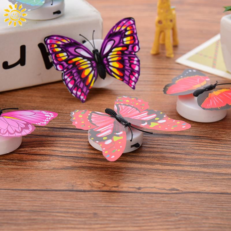 Color Butterfly Led Night Light Plastic Bedroom Wall Creative Decoration Room Layout Multiple Offers