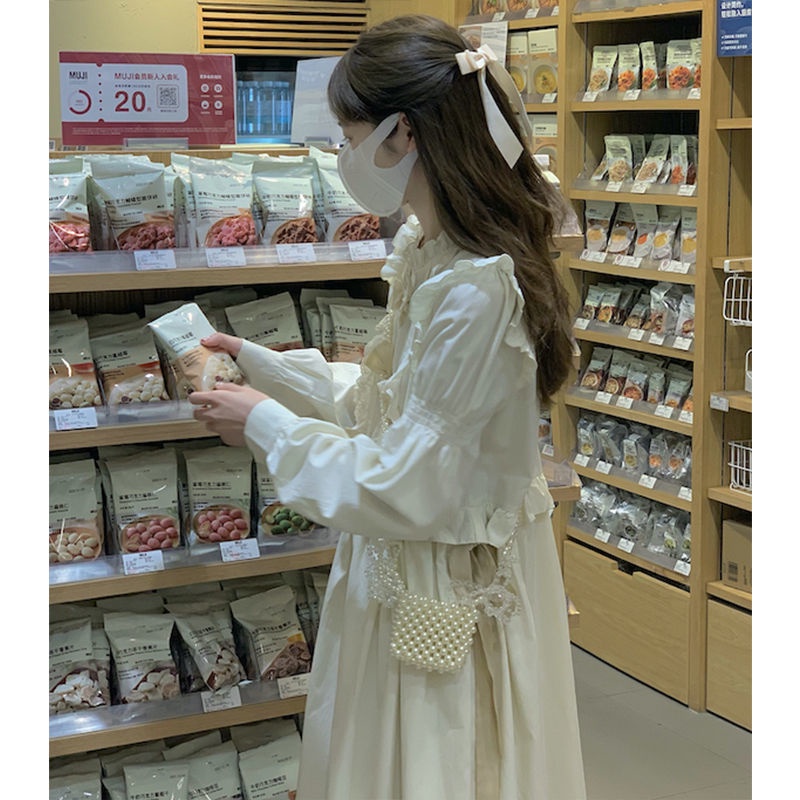 Đầm Chữ A Dáng Xòe Đính Nơ Tai Gỗ Dễ Thương Ngọt Ngào Và Nhẹ Nhàng Dành Cho Bạn Nữ Sinh