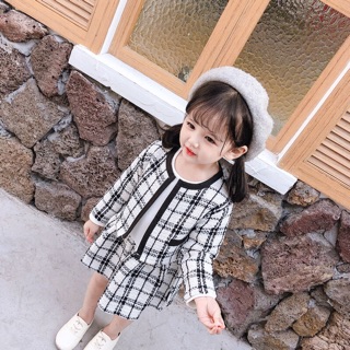 Set váy dạ kẻ