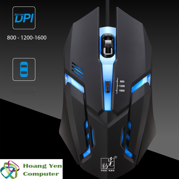 Chuột Có Dây Chasing Leopard K2 Led 7 Màu Đơn Sắc, 1600DPI - BH 12 Tháng - Hoàng Yến Computer