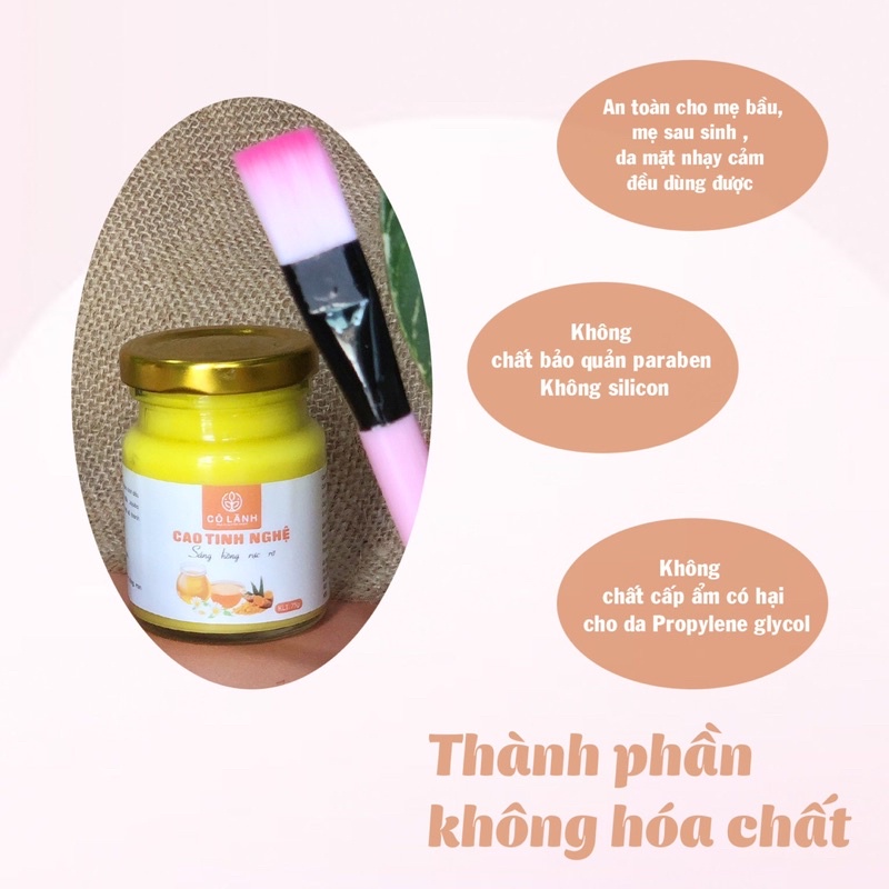 Mặt nạ ngủ Cao Tinh Nghệ Cỏ Lành 75G - Trắng da, mở sẹo, xóa thâm