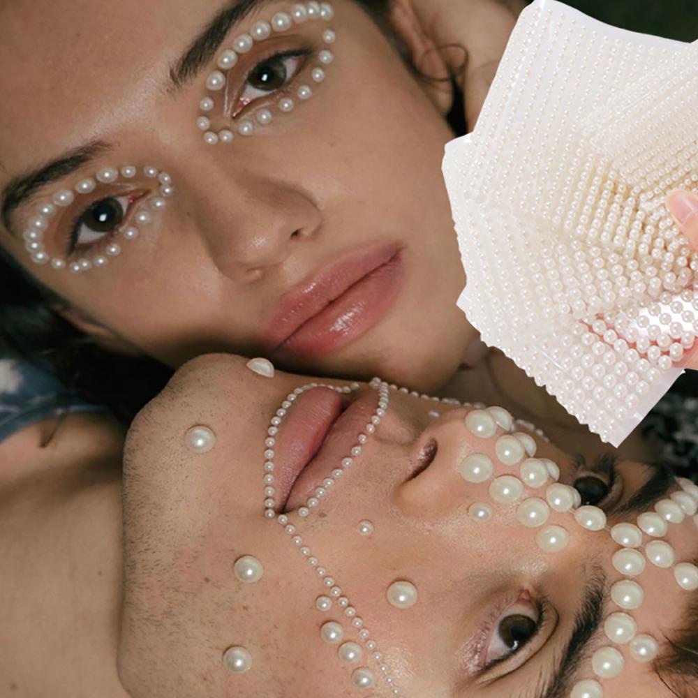 Hình Xăm Dán Tạm Thời Hình Đôi Mắt Đính Ngọc Trai Trắng Trang Trí Nghệ Thuật Cho Nữ DIY