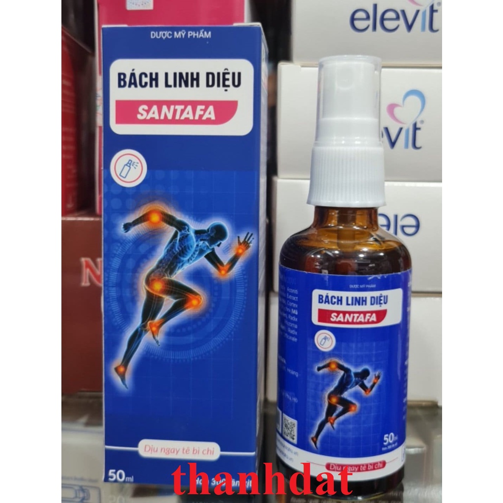 Spray Bách Linh Diệu Santafa,chai xịt dùng massage đau nhức xương khớp