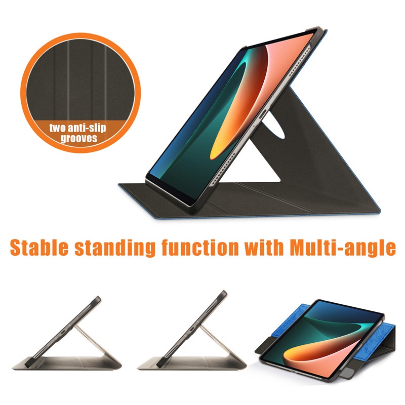Bao Da Máy Tính Bảng Nắp Lật Nam Châm Kiêm Giá Đỡ Xoay 360 Độ Có Ngăn Đựng Bút Cho Xiaomi Pad 5 2021 Xiao Mipad 5 Pro Ốp