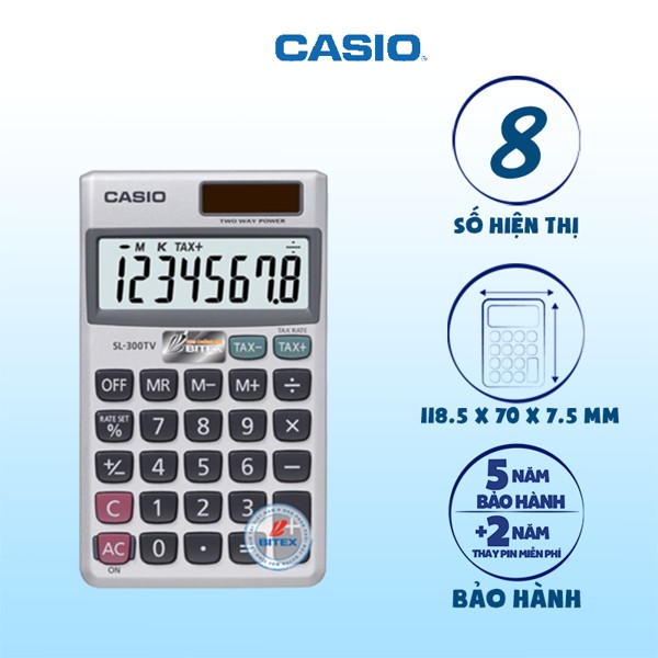 Máy Tính Casio Sl-300Tv-W-Dp