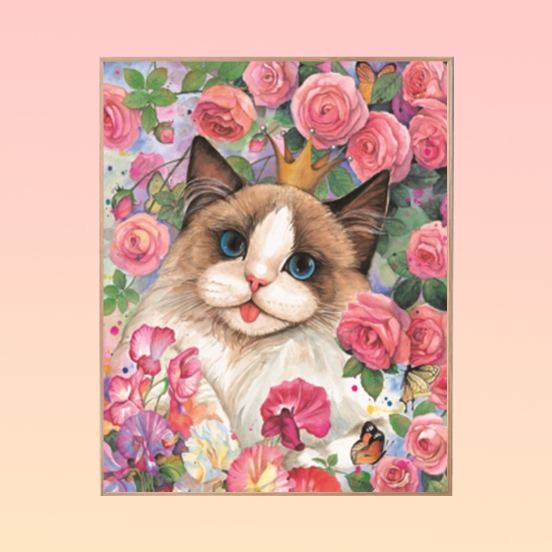 Tranh canvas 40*50cm Tự Làm Hình Động Vật Dễ Thương Trang Trí Nhà Cửa