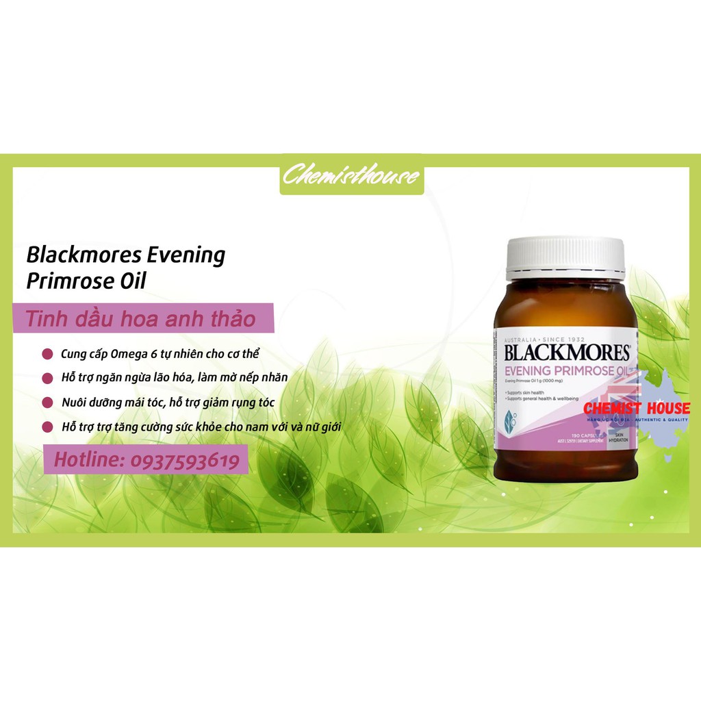 [Hàng ÚC] Blackmores Evening Primrose Oil - Viên uống tinh dầu hoa anh thảo 190 viên | BigBuy360 - bigbuy360.vn