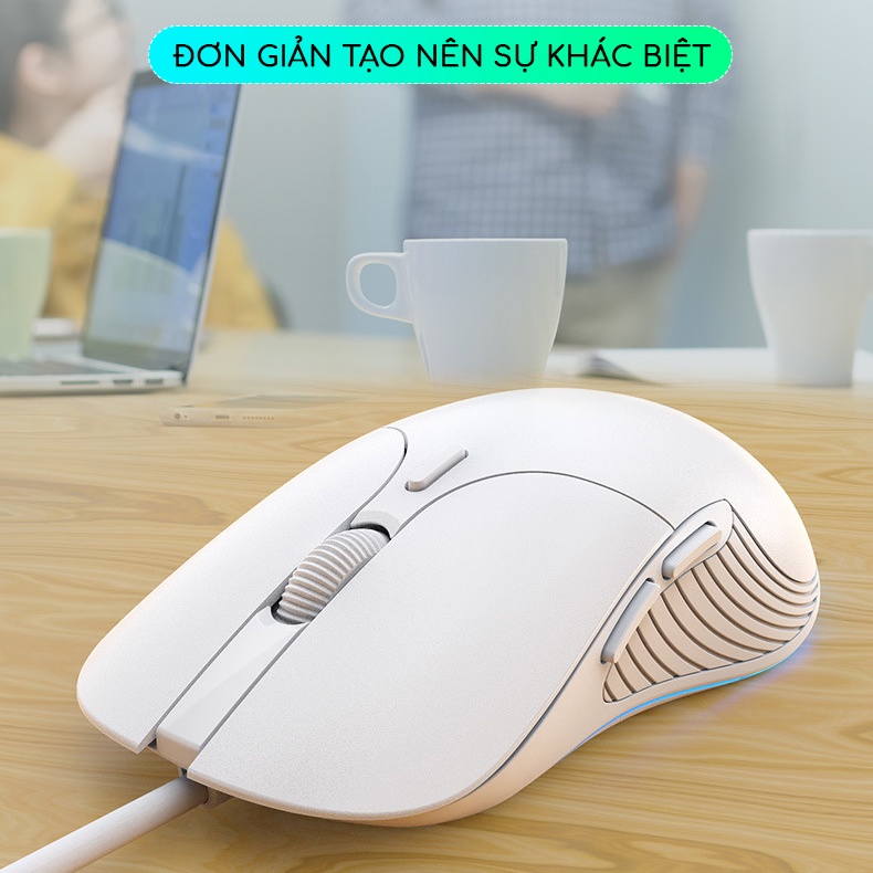 Chuột máy tính chơi game Sidotech Inphic PB1 bản có dây DPI 3600 thiết kế công thái học phù hợp cả gaming và làm việc