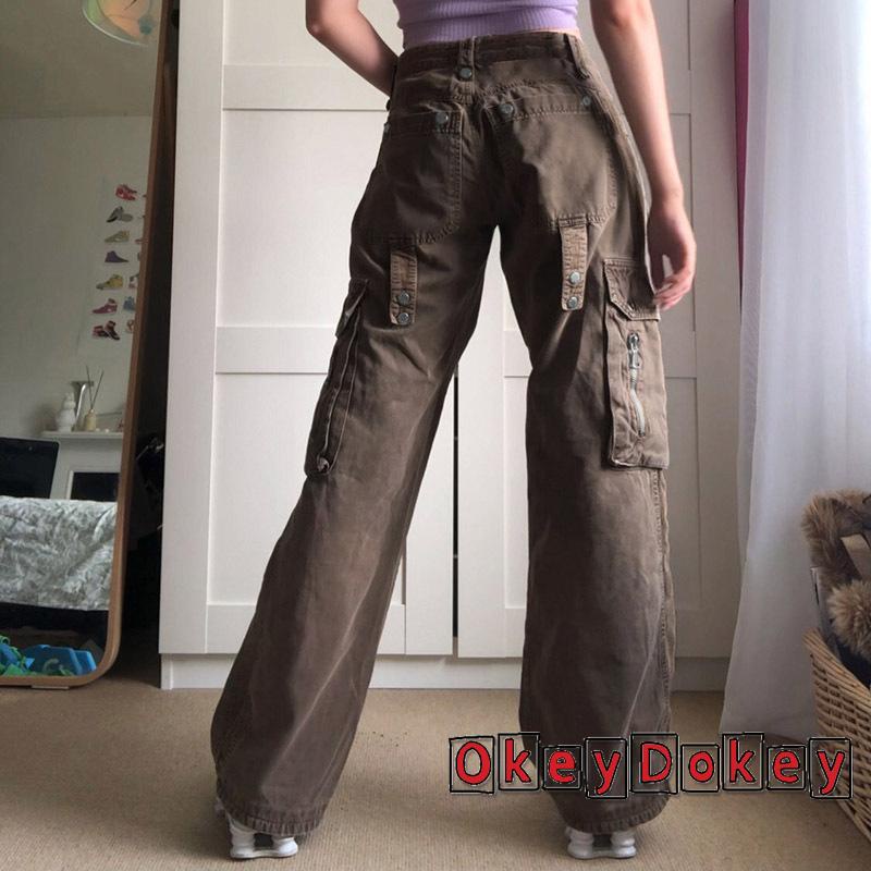 Quần jean ống rộng lưng cao màu sắc thời trang cho nữ