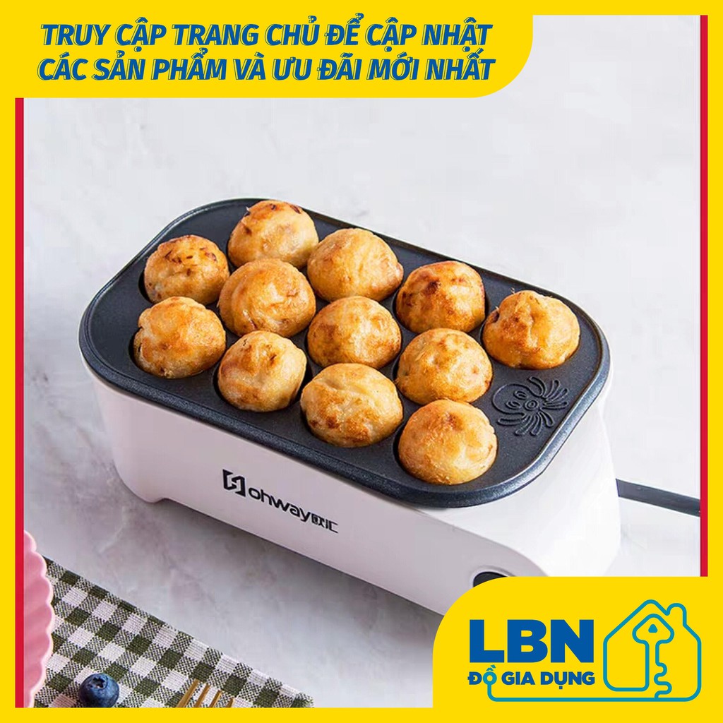 MÁY LÀM BÁNH TAKOYAKI TAIYAKI BÁNH CÁ BÁNH TRỨNG OHWAY OW-018W NHIỀU KHUÔN SIZE TO SIZE MINI