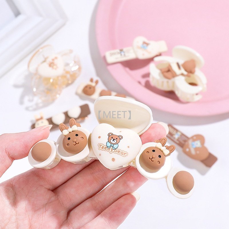 Bộ 3 Kẹp Tóc Nhựa Resin Tự Làm Kiểu Nhật Hàn Dễ Thương