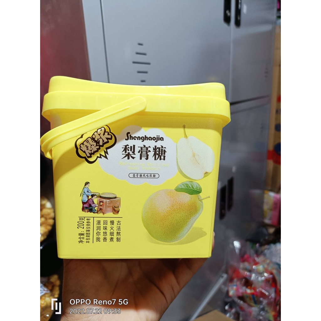 [ vị Ngọt thanh ]Kẹo dẻo lê / Kẹo dẻo hoa quả vị Lê hộp 200g ăn vặt siêu nghiền