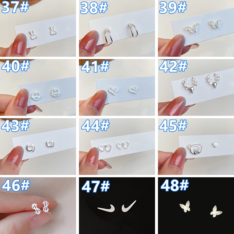 ✨✨Bông Tai Mạ Bạc 925 Hình Mặt Trăng Ngôi Sao Đơn Giản Sáng Tạo Cho Nữ