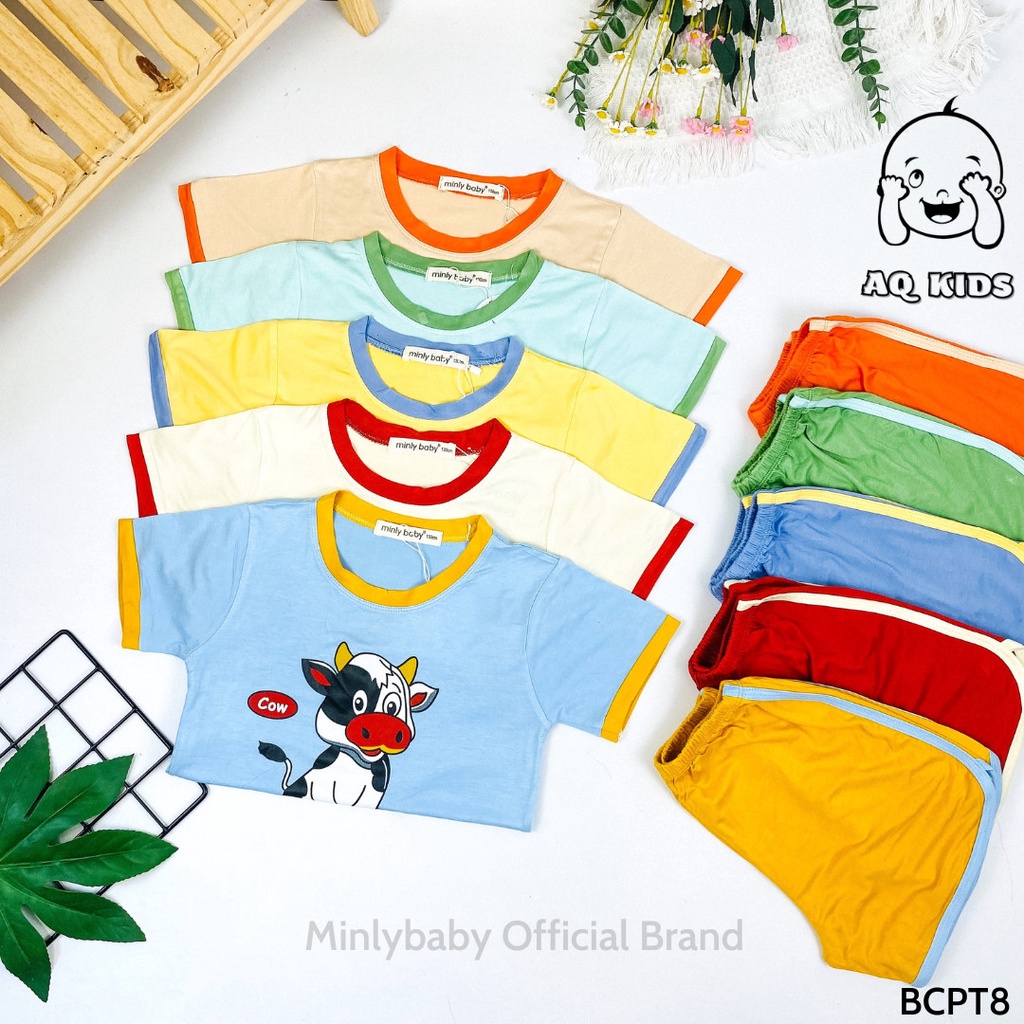 [Bé 20-30kg] Đồ bộ cộc tay cho bé vải thun lạnh, hàng chính hãng Minlybaby - LBCPT4 - LBCPT8