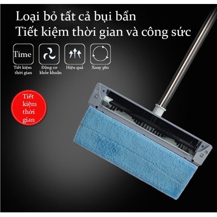 Chổi lau nhà, chổi lau nhà hút bụi đa năng, lau quét, hút bụi tự động 3 trong 1 xoay 360 độ