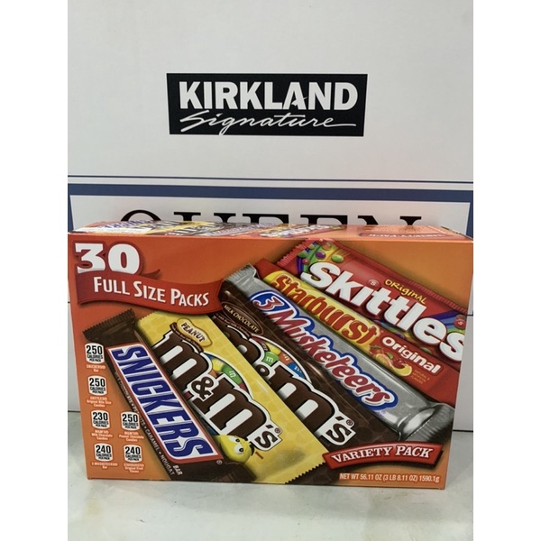 Kẹo socola M&M hộp 30 Packs full size - M&M MARS CHOCOLATE VARIETY PACK của MỸ