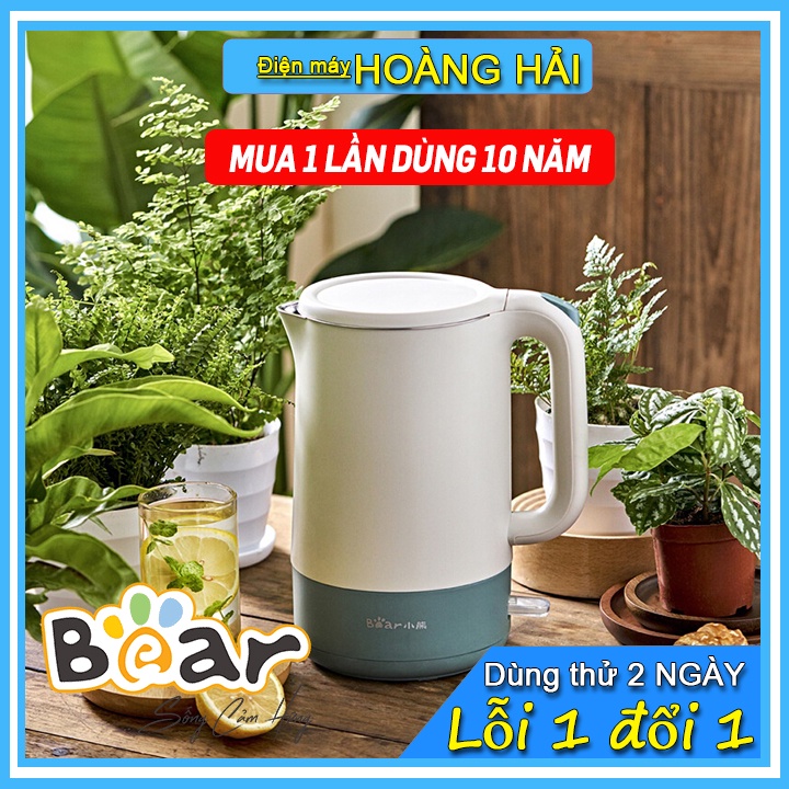 Ấm siêu tốc BEAR ZDH-Q17B/ 1.7L, tuổi thọ 10 năm, inox 304, 3 lớp chống bỏng, bh 18 tháng