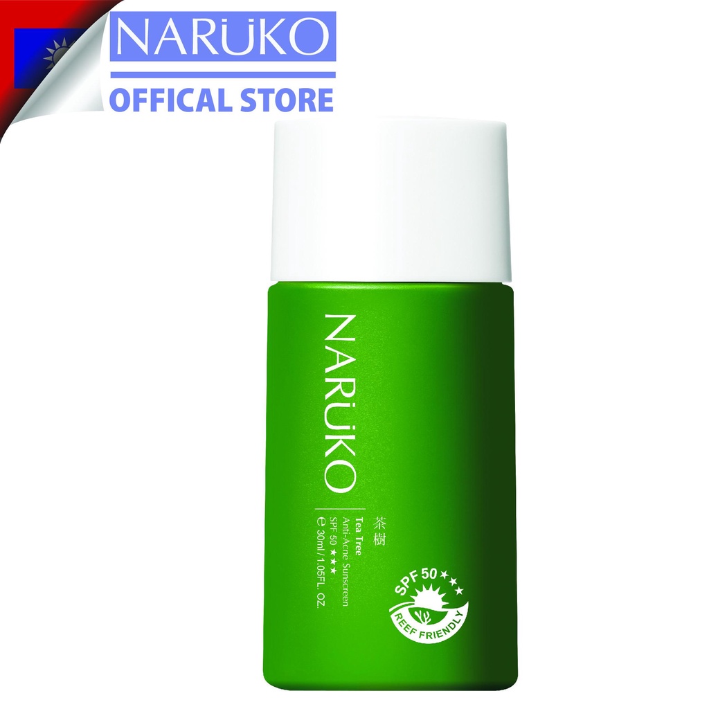 Kem chống nắng SPF50 Naruko trà tràm Tea Tree Anti-Acne Sunscreen SPF50 30 ml (Bản Đài)