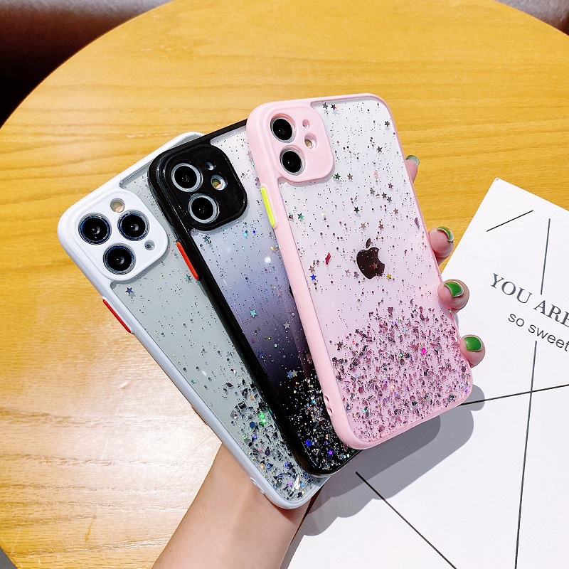 Ốp Điện Thoại Silicon TPU Mềm Chống Sốc Cho iPhone X XR XS Max 6 s 6s 7 8 Plus SE 2020 7plus 8plus 6 7 8 X Màu Xanh Dương Tím Trong Suốt
