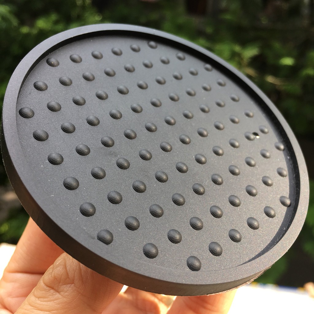 Miếng lót ly cafe nhựa dẻo bền, đế lót cốc silicon chống trơn trượt cốc tốt, chống tràn nước, đặt in lót cốc cao su