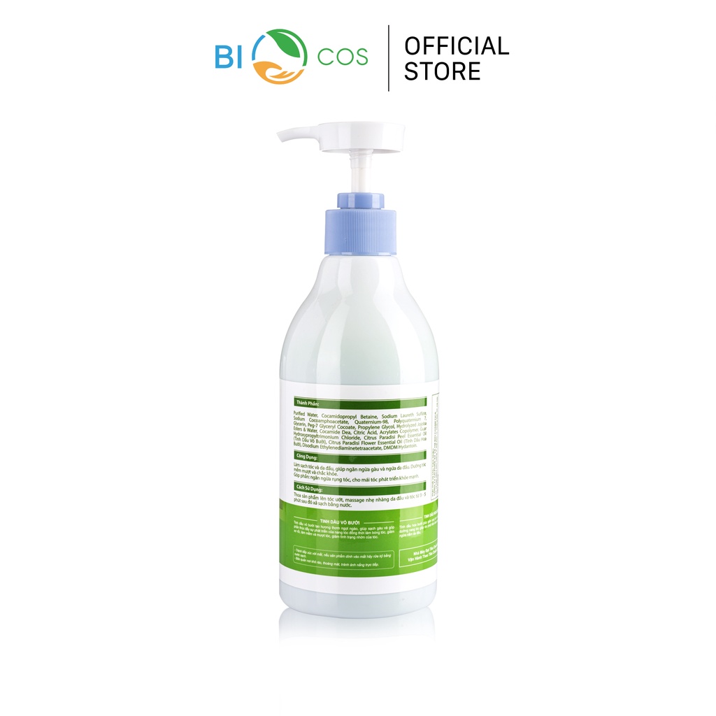 Dầu Gội Xả Ngăn Rụng Tóc Hoa Bưởi BIOCOS 400ml - Detox, Sạch Gầu, Ngăn Rụng Tóc, Kích Thích Mọc Tóc