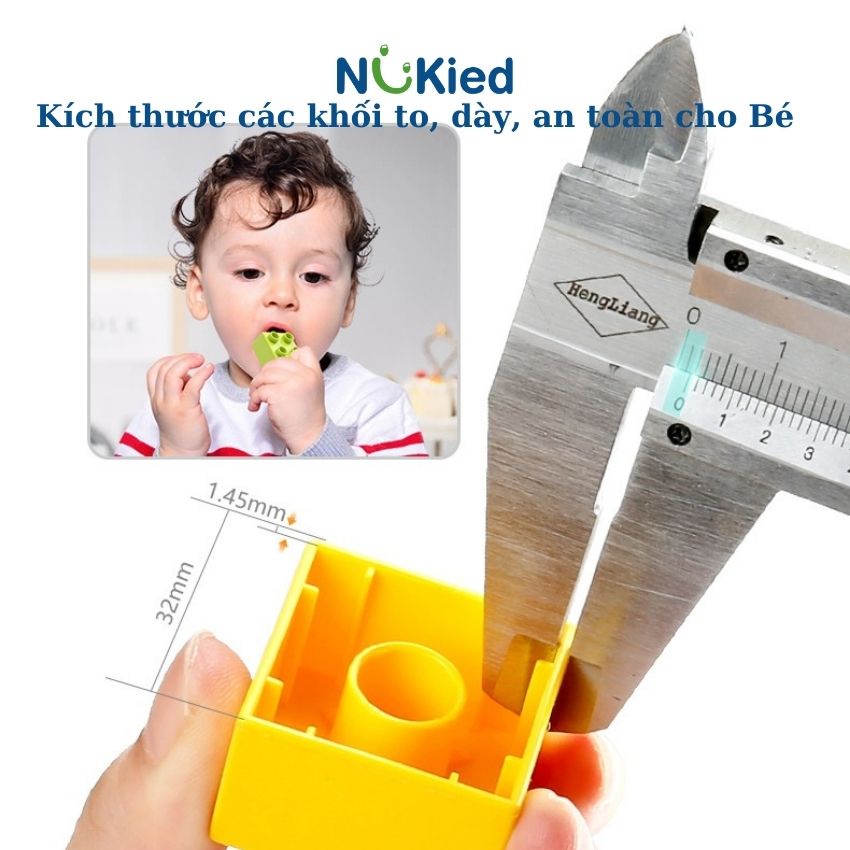 Bộ đồ chơi lắp ráp cho bé sáng tạo, xếp hình size duplo, hạt to không mùi nhựa phù hợp từ 2 đến 6 tuổi_Nukiedvn