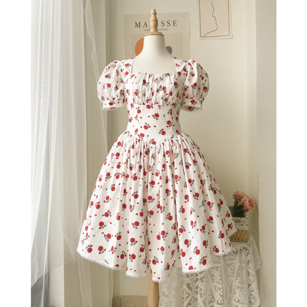 Đầm Moonlight mini dáng xòe, đầm công chúa đi chơi - Flower & Dot