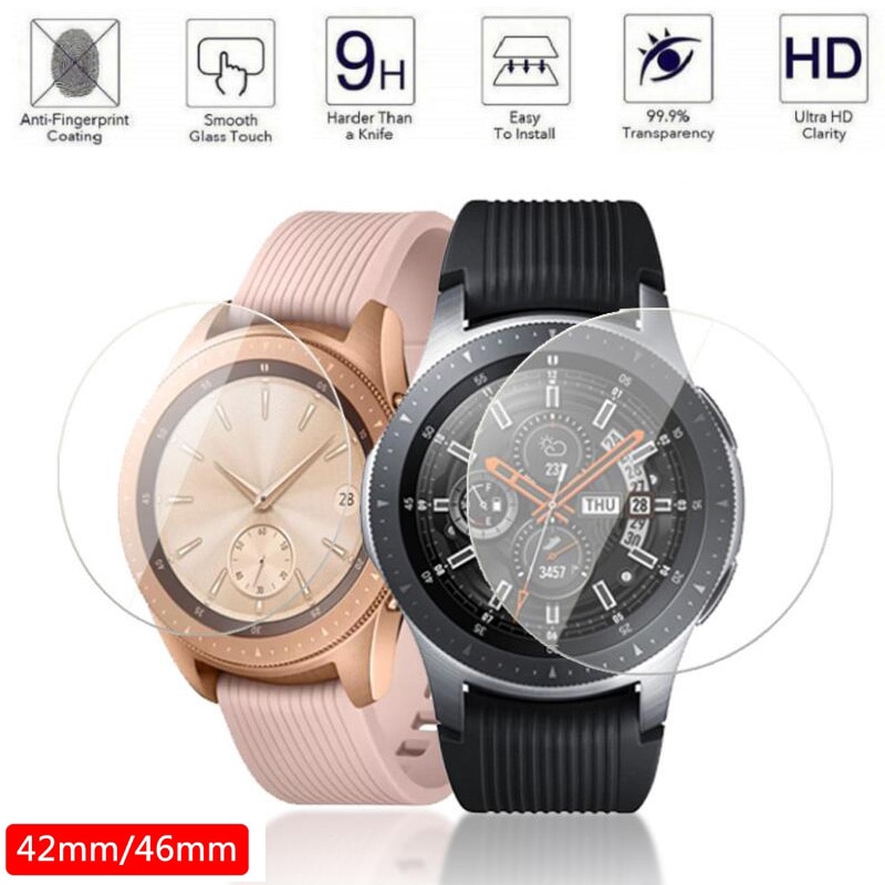 Set 2 Kính Cường Lực Bảo Vệ Màn Hình Đồng Hồ Samsung Galaxy Watch 46mm 42mm Gear S3 Frontier S3