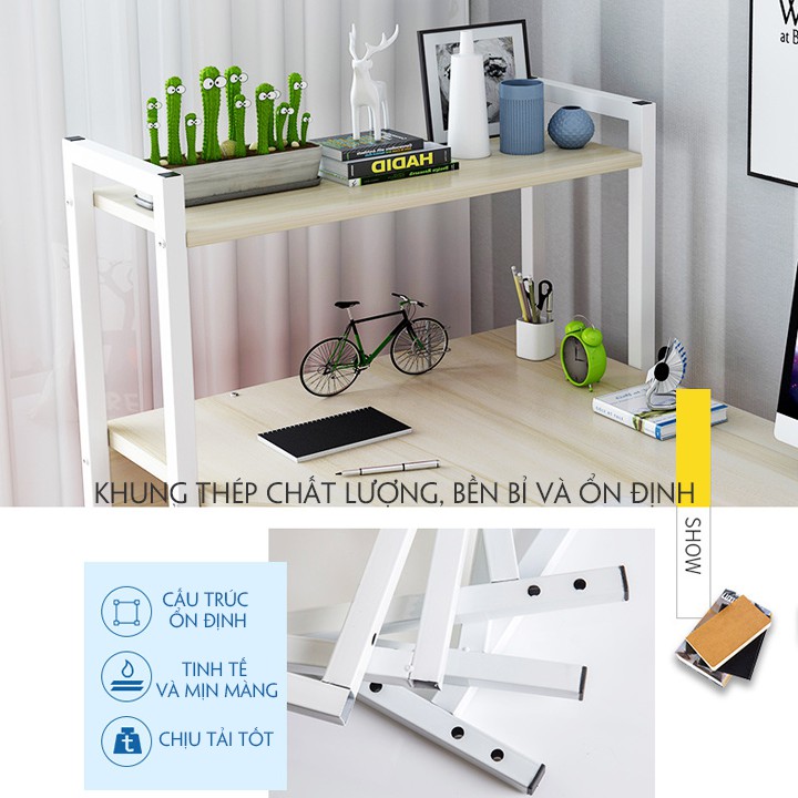 Bàn học ,làm việc chân sắt T208 (120*55*110 cm) kèm giá sách thuận lợi cho việc học,tiết kiệm diện tích
