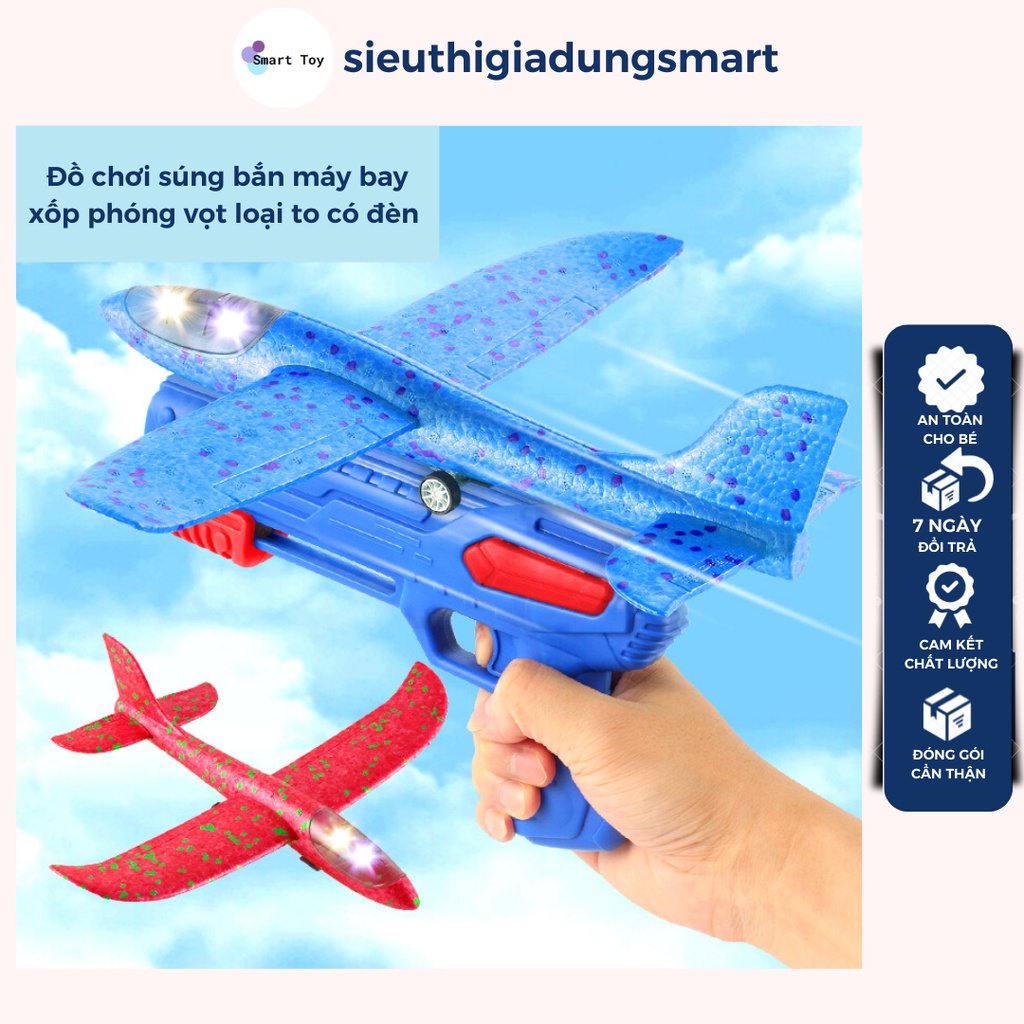 Đồ chơi súng bắn máy bay xốp phóng vọt loại to có đèn