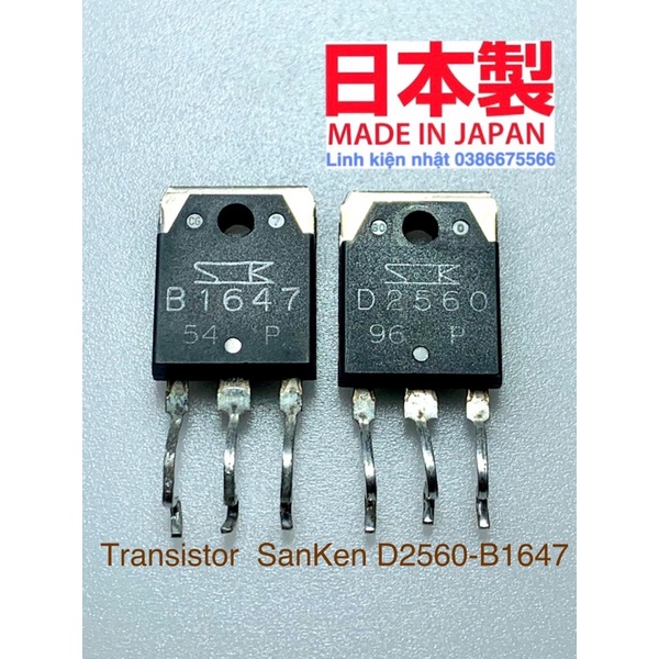 Transitor SanKen D2560-B1647 dùng cho công suất ampli và pow, sò tháo từ ampli nội địa nhật,có cs lớn âm thanh chi tiết