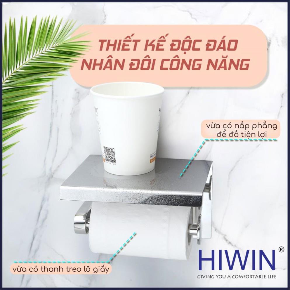 Lô giấy, hộp đựng giấy vệ sinh inox 304 đơn kèm giá để đồ thông minh HIWIN Y-5009