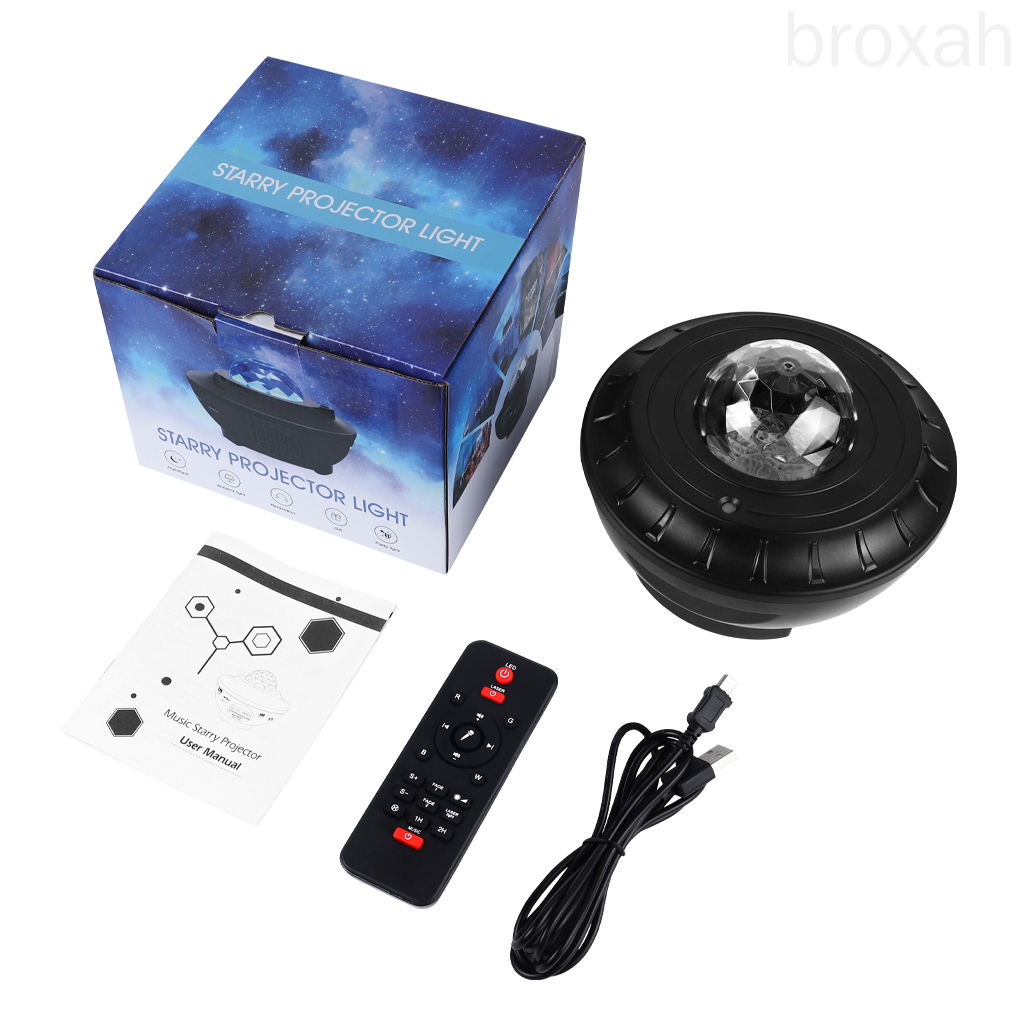 Projector Light Bluetooth Remote Control Music Night Lamp USB RGB Water Wave Projection Light broxah