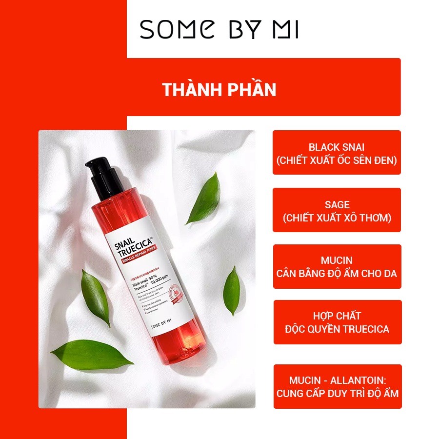 Bộ Sản Phẩm Phục Hồi Mờ Sẹo Some By Mi Snail Truecica Miracle Repair 285ml ( SRM+TONER+SERUM)