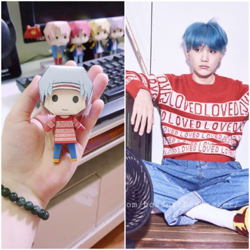 Mô Hình Giấy Chibi BTS Suga DNA