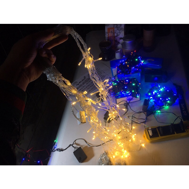Led Nháy Rèm thả 5M 24 Sợi Trang trí và chơi Tết