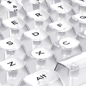 Bộ bàn phím Clear White (PC / ASA-Clear Outline / 156 Buttons) - Đèn LED Clear Keycaps dành cho bàn phím cơ